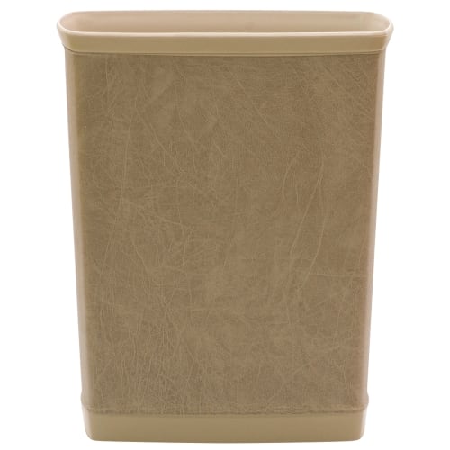 Glamour Line, Ignition Resistant, 7 Quart Rectangular Wastebasket, Antique White